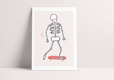 Skateboarding Skeleton Illustration art artwork digital art digital drawing digital illustration drawing illustration illustrations print procreate skateboard skateboarder skateboarding skeleton skeletons