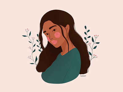 Portrait & Flowers art art direction design drawing flower illustration illustration art plant procreate procreate art