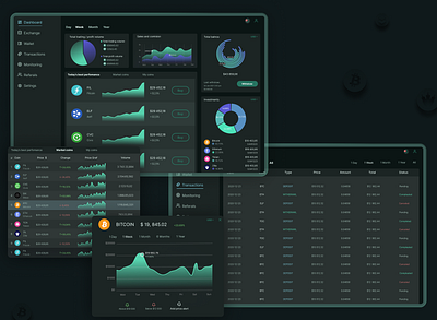 Crypto Currency Service Dashboard bitcoin bitcoins crypto crypto exchange cryptocurrency dashboad dashboard dashboard app dashboard design dashboard ui