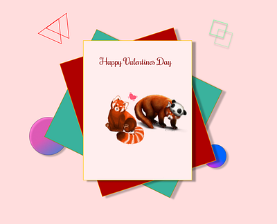 VDay Card Red Pandas card design red panda valentine day vday weekly challenge weeklywarmup