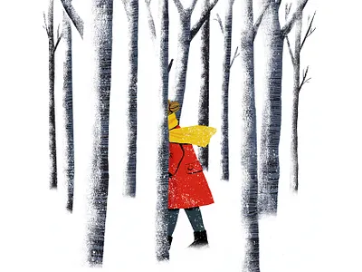 The Disappearing digital illustration disappearing forest illustration mystery surreal winter woods