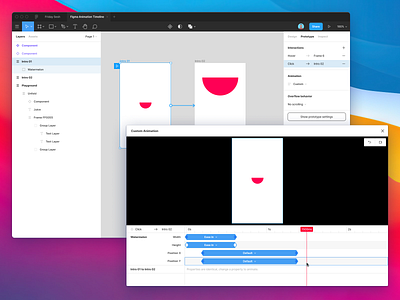 Figma Custom Animation Timeline animation concept desktop app figma figma design figmadesign icons inter interface mac app mac os timeline ui ux watermelon