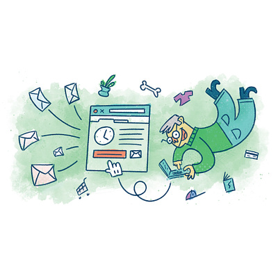 Automated Email automation design email illustration spot illustration