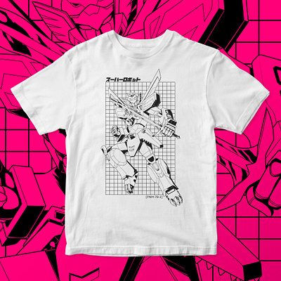 Super Robot T shirt 80s 90s anime character design design illustration mecha panama robot tshirt tshirtdesign
