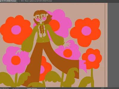 Lisa flat floral florals flowers portrait portrait illustration