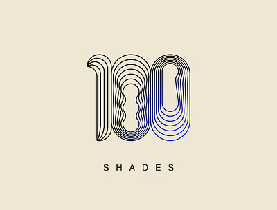 100 Shades Logo 1 100 a hundred bauhaus black blue clean concept hundred inline line lines logo modern nuances number one shades tones zero