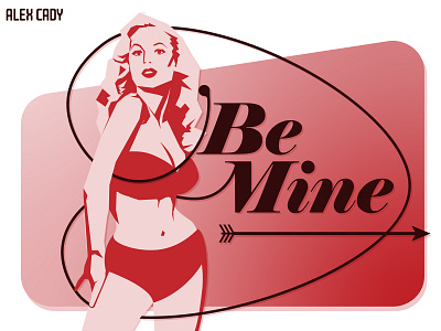 Valentine Rebound dribbbleweeklywarmup illustration pinup pinup girl valentine valentines day vintage weeklywarmup