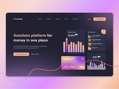 Toobank bank bank app bank card banking app colorful design credit card creditcard cryptocurrency design figmadesign prototype uidesign uxdesign uxui