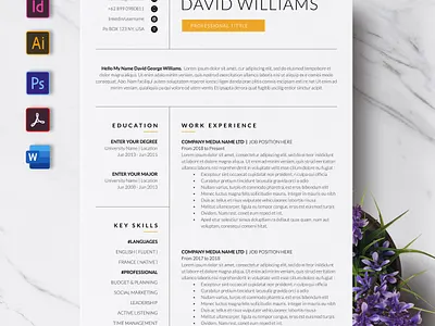 Resume / CV Template a4 clean cover letter creatiforest creative curriculum vitae cv cv design minimal resume template