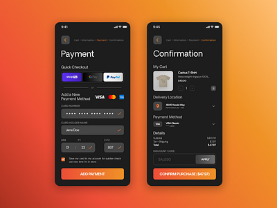 100 Days of UI - 002 - Credit Card Checkout 100daysofui app checkout dailyui shop ui