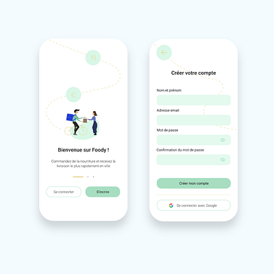 Foody, formulaire d'inscription app design illustration ui uidesign ux uxuidesign web