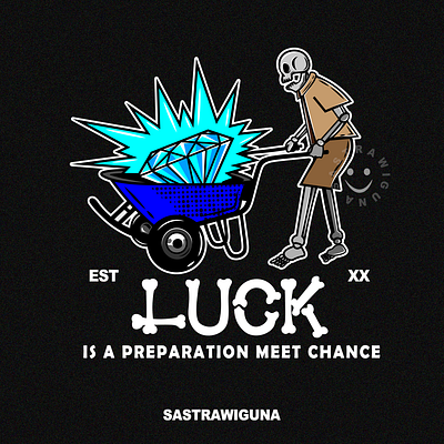 lucky man 2 branding design illustration illustrator skull tshirt tshirt design vintage