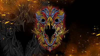 Wild Eagle Mecha Head beast cyber eagle head illustration mecha merchandise robot tshirt tshirtdesign