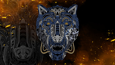 Wild Bear Mecha Head animal beast cyberpunk grizzly head illustration illustration design mecha robot tshirt wild