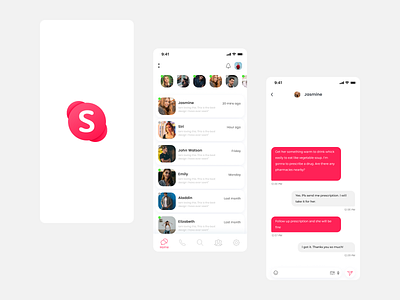 Skype Redesign Concept app concept design flat illustration ios minimal mobile app redesign sketch skype ux