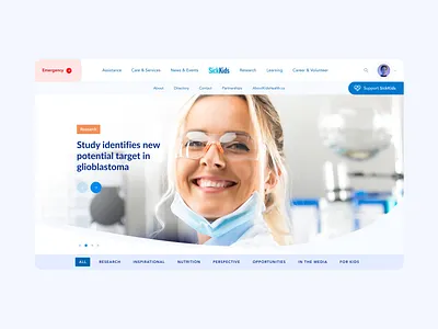 Sickkids Homepage design figma hoffman homepage sickkids slider ui ui ux ui design web