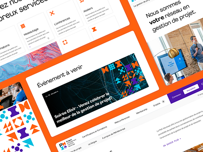 PMI Montreal // Interfaces design figma hoffman icons interface interface design orange ui ui ux ui design web