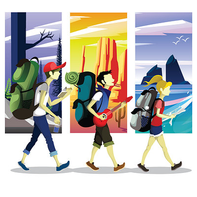 Bacpacker Illustration backpacker flat illustration flatdesign illstration illustrator traveller vectorart