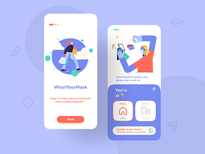 WearYourMask App | UIUX adobe xd adobexd app design dailyui illustration minimal ui uidesign uiux ux