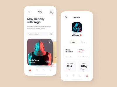 Yoga app ui app app design art clean colors concept design girl graphic health health app illustration minimal mobile mobile app training training app uiux yoga yoga app