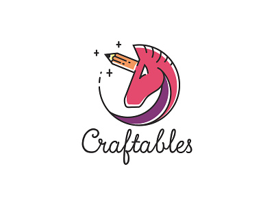 Arts & Crafts supplies logo arts and crafts branding ecommerce logo handmade logo logo colors pencil logo pencil unicorn stationery stationery logo unicorn unicorn logo visual identity