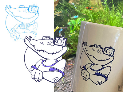 Bert 🐊 in a wild :) sketch vs final adorable alligator bert cartoon cartoon character character character design character designs characterdesign crocodile drawing k6 kid illustration mascot sketch sketchvsfinal