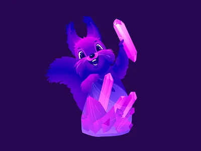 violet squirrel 2020 adobe illustrator cristal crystal glitch illustration light night purple squirrel trip vector violet
