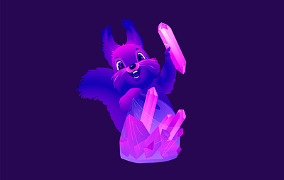 violet squirrel 2020 adobe illustrator cristal crystal glitch illustration light night purple squirrel trip vector violet