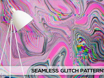 SEAMLESS GLITCH PATTERNS 90s acid green background cyberpunk design fuchsia futurism glitch grunge high resolution interference neon nostalgia psychedelic seamless seamless pattern stripes style stylization surface design