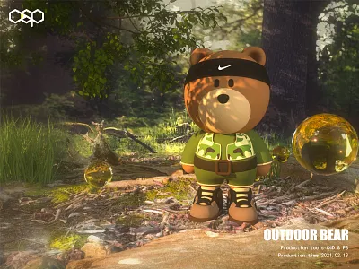 Cartoon Bear bear c4d cartoon outdoor