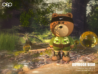 Cartoon Bear bear c4d cartoon outdoor