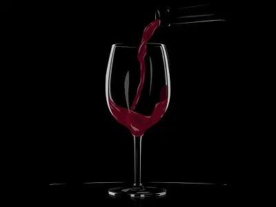 Glass of wine art black dark theme design friday night graphics illustration minimalism minimalistic party poster ui vector wine