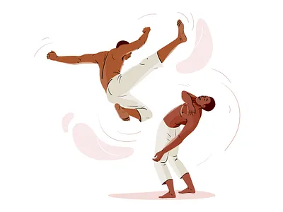 Capoeira capoeira character dance design graphic illustration pastel people vector