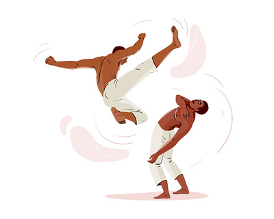 Capoeira capoeira character dance design graphic illustration pastel people vector