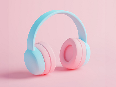 3D Headset in Pastel Colors 3d 3d digital headset 3d headset branding cartoon 3d headset cartoon headset design fiverr funny headset gerdoo graphic design headset design headset illustration illustration pastel headset pink headset