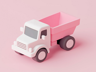 3D Truck in Pastel Colors|Unique 3D Cartoon Truck 3d 3d artist 3d model 3d style 3d truck model 3dart 3drender dribbble artist modeling pastel pastel colors pastel truck pickup truck soft style truck truck model