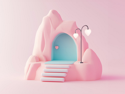 3D Pastel Fantasy Cave Home Design 3d 3d design 3d designer 3d home 3d pastel cave cute cute home design designer fantasy fiverr gerdoo graphic design home illustration pastel