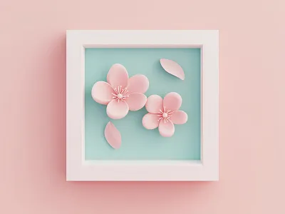 3D Frame Pastel Design| 3D Flowers in a minimalist frame 3d 3d art 3d artist 3d frame 3d modeling 3d object 3d pastel 3d flower cute cute style dribbble artist gerdoo graphic design minimalist model pastel colors pastel design pastel style rendering soft style