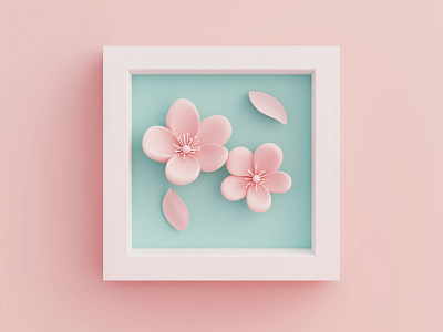 3D Frame Pastel Design| 3D Flowers in a minimalist frame 3d 3d art 3d artist 3d frame 3d modeling 3d object 3d pastel 3d flower cute cute style dribbble artist gerdoo graphic design minimalist model pastel colors pastel design pastel style rendering soft style
