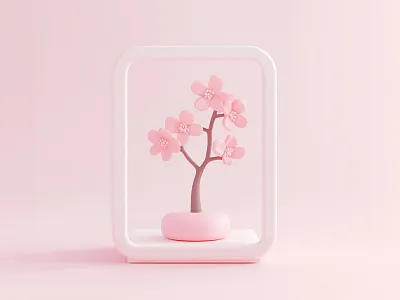3D Pastel Design| 3D Bonsai Design in Pastel colors 3d 3d art 3d icon 3d model 3d object 3d rendering artist bonsai cute cute style dribbble artist modleing pastel pastel colors pastel design pink soft style