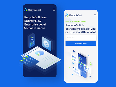 RecycleSoft mobile figma illustration logo software typography ui web web ui webdesign website design