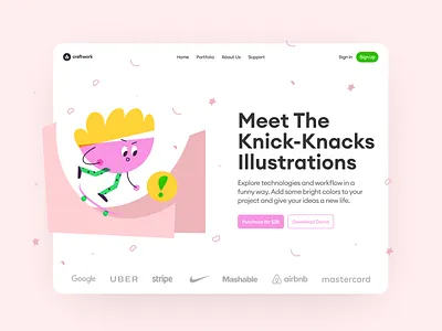 Knick-Knacks Illustrations 🥳 app application bright colorful craftwork design flat illustration illustrations knick knacks landing product ui vector web website