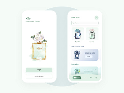 Perfume App UI/UX Design animation branding design essence figma font illustraion mobile app mobile design mobile ui online shop online shopping perfume online perfume shop perfumes shopping app ui user experience ux ui uxdesign