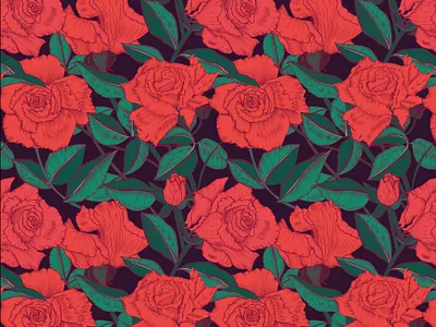 endless roses eternal love design redroses repeat pattern repeating pattern surface pattern design valentine day valentinesday vector art vector illustration