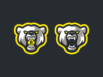 Bitbear 2.0 art artwork badge bear bitcoin branding creative design graphic design illustration illustrator logo logo design mascot logo photoshop polar bear sports logo team vector yellow