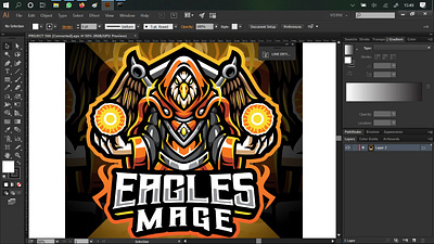 Eagles mage esport mascot logo branding design esport fenix game design garuda illustration logo mascot logo phoenix wizard