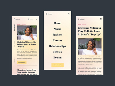 Blank.co (Mobile) - News Reading Website app blog blog app concept landing page mobile web mobile web design mobile website mobile website design news app newspaper ui uiuxdesign ux uxdesignmastery website