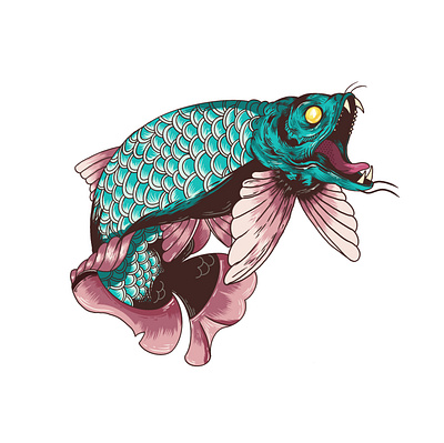 Arwana logo design drawing fish illustration logodesign procreate