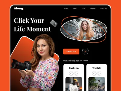 Photography - Header Exploration 📷 black camara header hero hero section heroheader minimal modern ui newtrend photographer photography photoshot trending trendy typogaphy ui ux web webdesign website