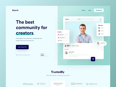 Community Platform For Creators app concept app design besnik besnik creative agency community landing page creative design agency dashboard landing ui landingpage mobile application productdesign tools uiux uiux design uiux design agency uiuxdesign web app design web template